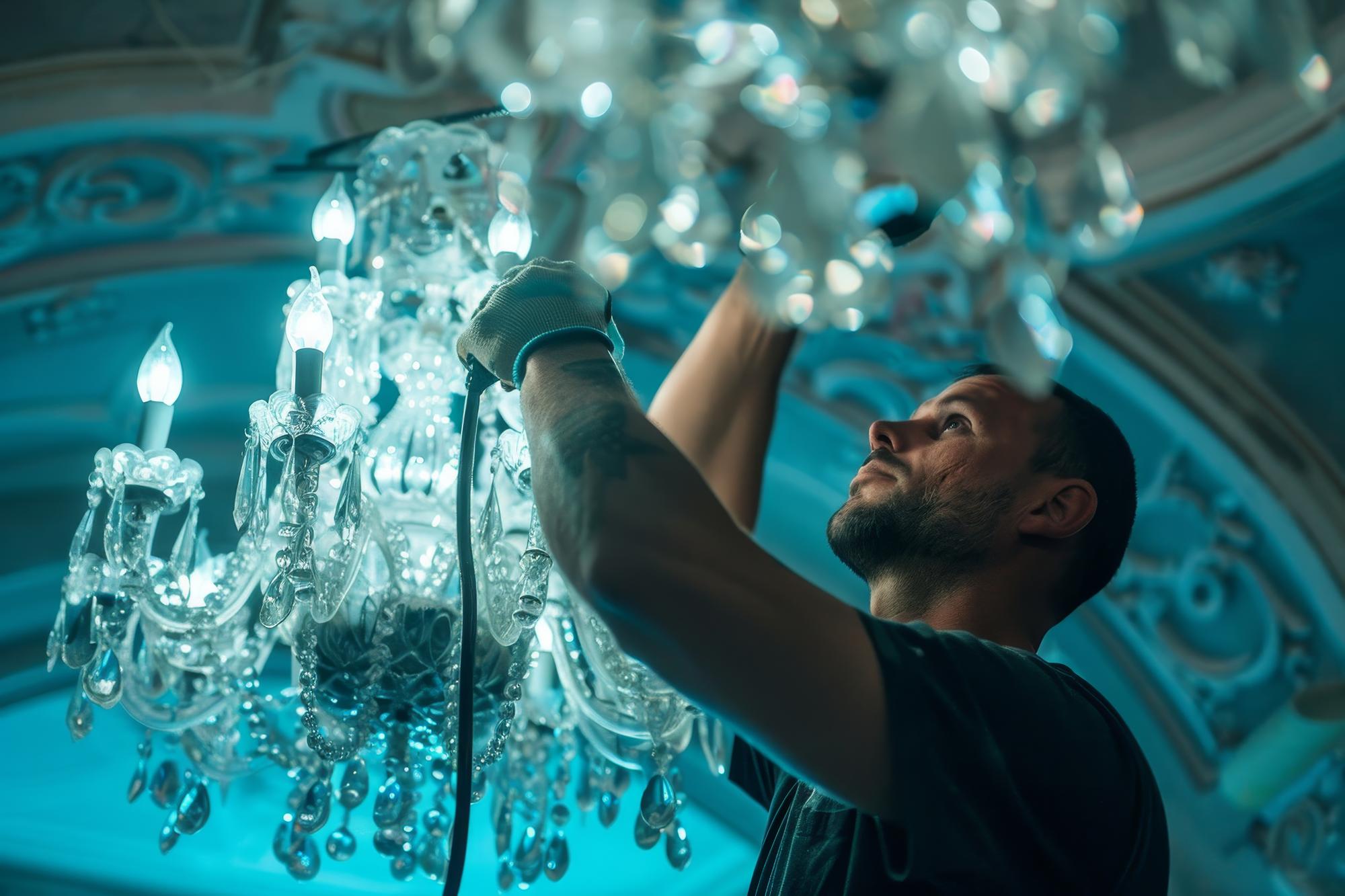 تمیز کردن لوستر منزل