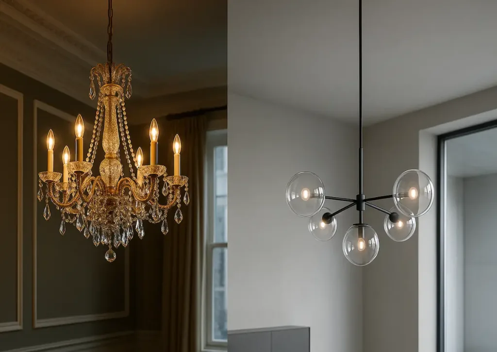 تفاوت لوستر کریستالی و شیشه‌ای