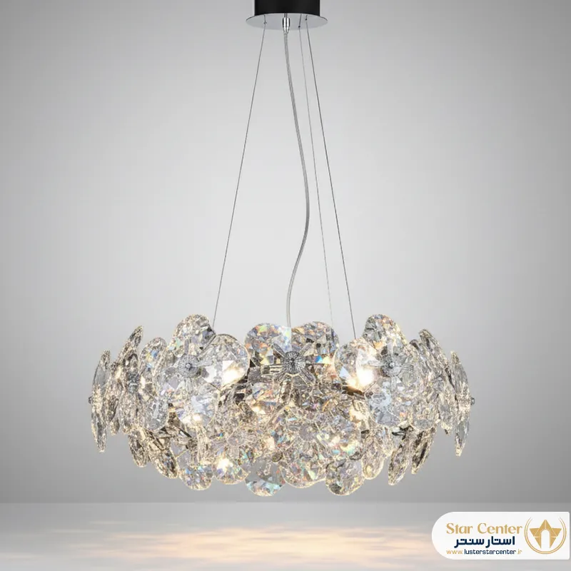 33822-18 لوستر مدرن مدل سیلوا با کریستال های درخشان سواروسکی