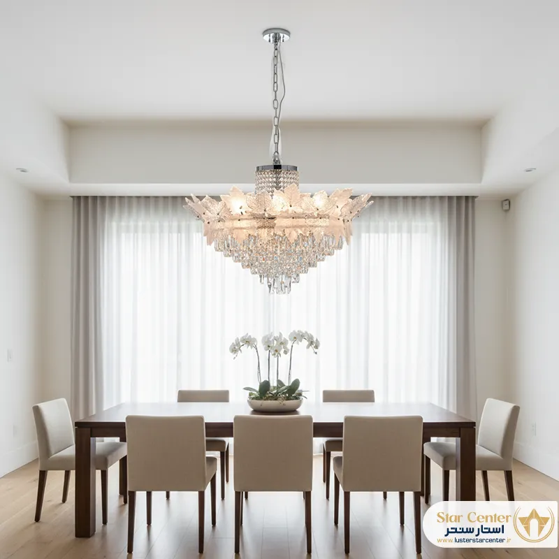 home کوراسیون سالن پذیرایی با لوستر نیوکلاسیک آرتانیا